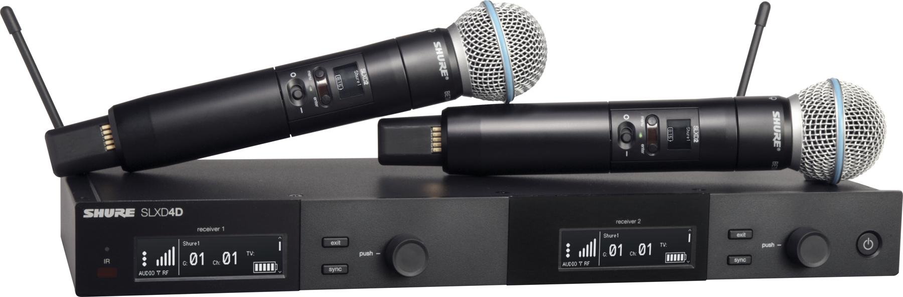 Shure general Shure slxd24d/b58 sistema inalámbrico dual con 2 transmisores de mano slxd2/b58A